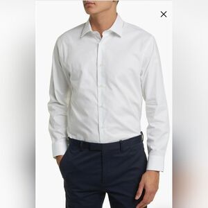 Nordstrom Trim Fit Buttondown Dress Shirt NWOT Sz 18 (34-35) White